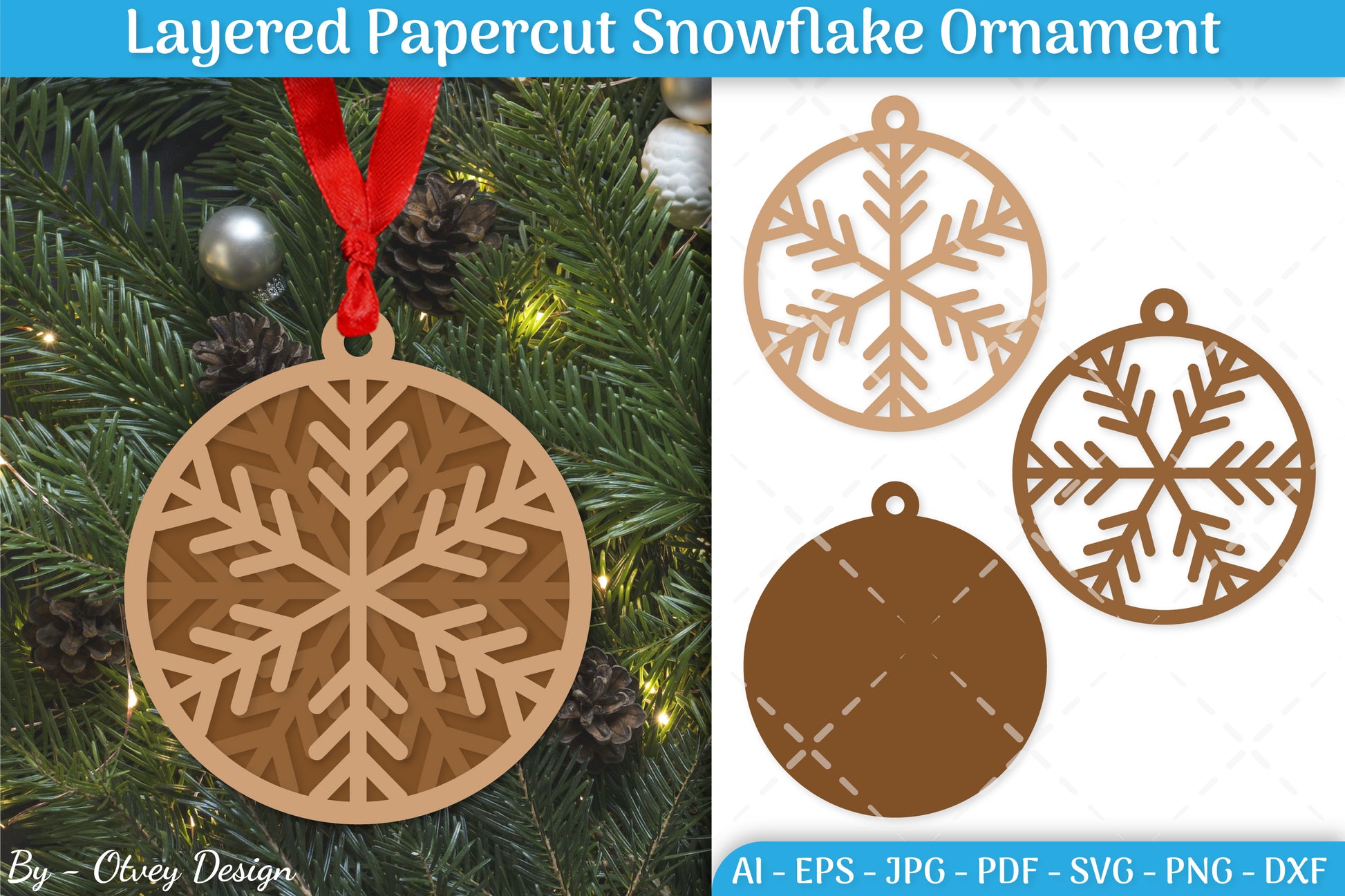Layered Papercut Christmas Snowflake Ornament SVG Bundle 4 - CraftNest - Digital Crafting and Art
