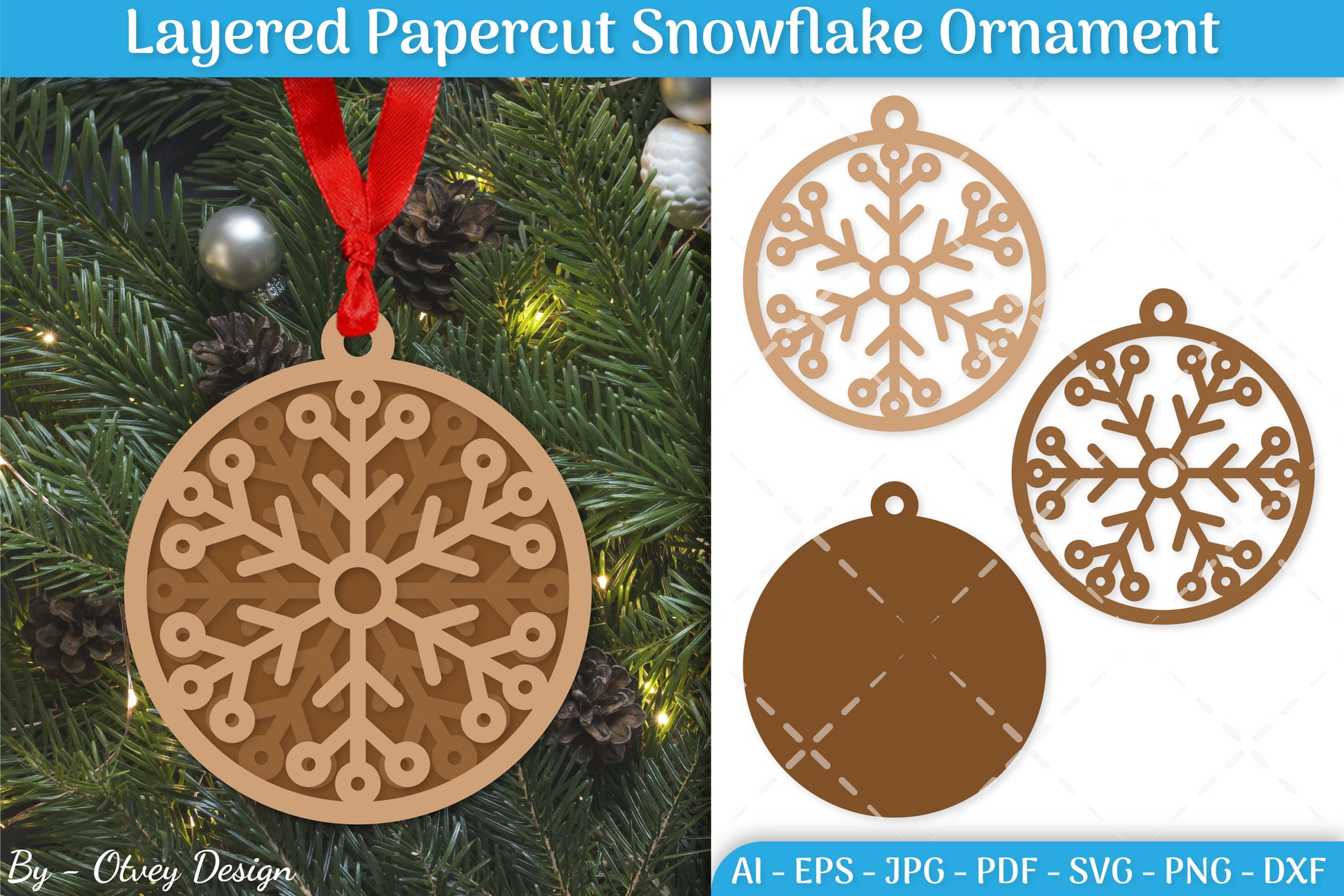 Layered Papercut Christmas Snowflake Ornament SVG Bundle - CraftNest - Digital Crafting and Art