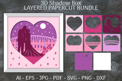 Layered Wedding Couple SVG Bundle 3 - CraftNest - Digital Crafting and Art