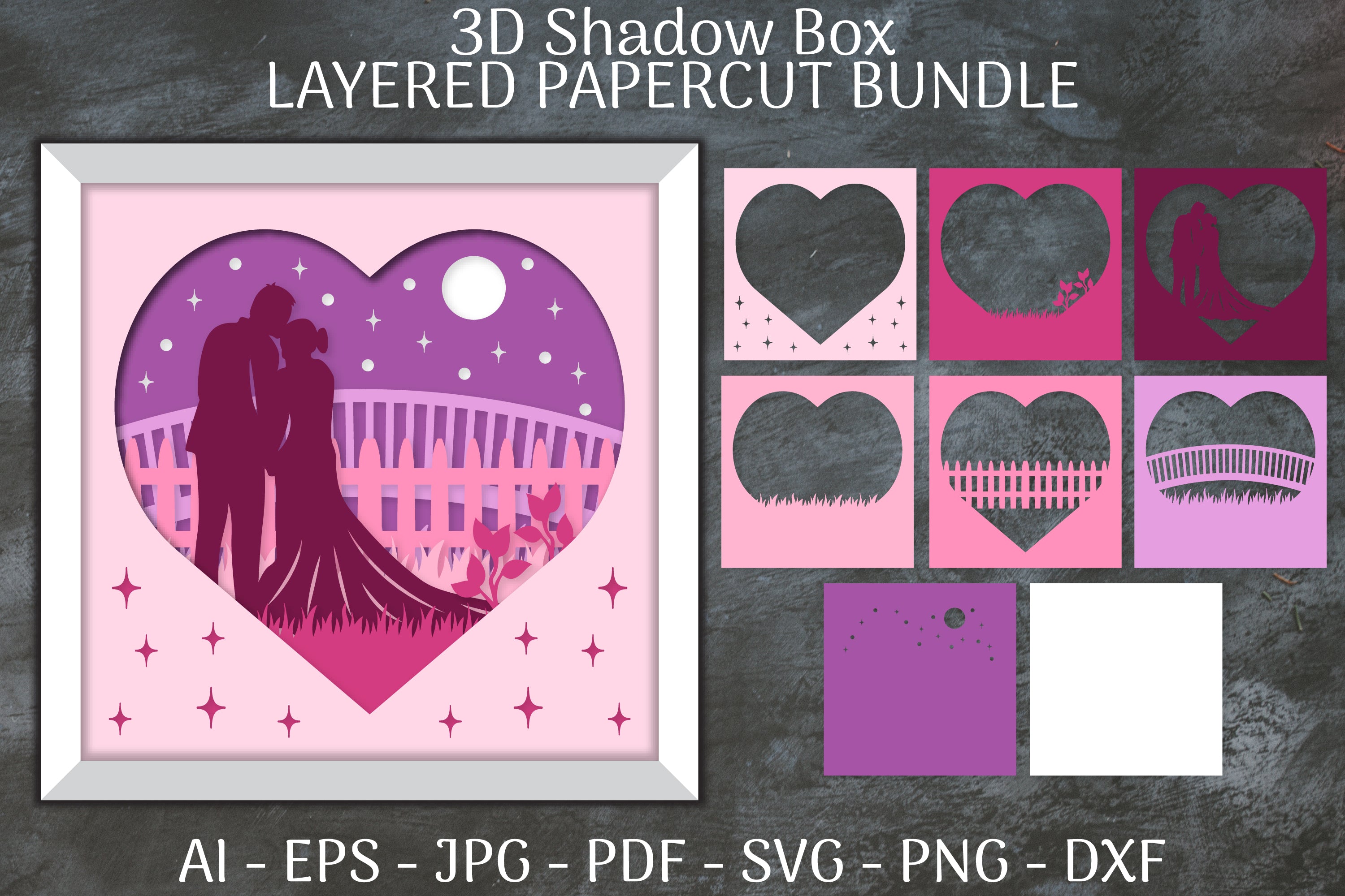 Layered Wedding Couple SVG Bundle 3 - CraftNest - Digital Crafting and Art