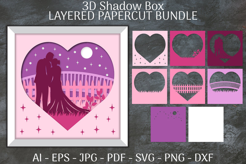 Layered Wedding Couple SVG Bundle 3 - CraftNest - Digital Crafting and Art