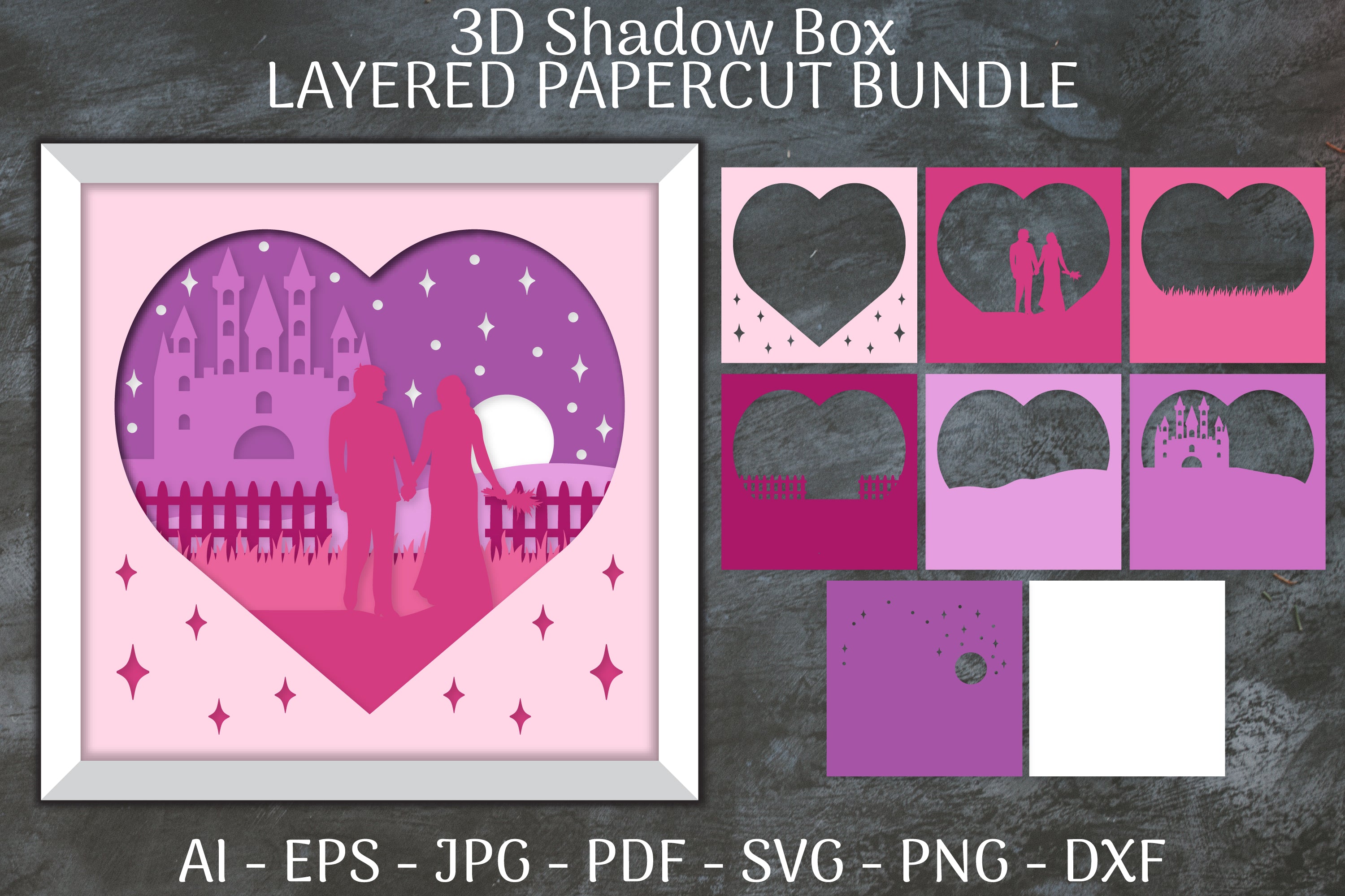 Layered Wedding Couple SVG Bundle 4 - CraftNest - Digital Crafting and Art