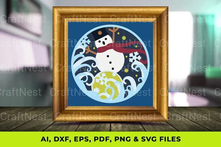 Layered 3D Snowman SVG Bundle - CraftNest - Digital Crafting and Art