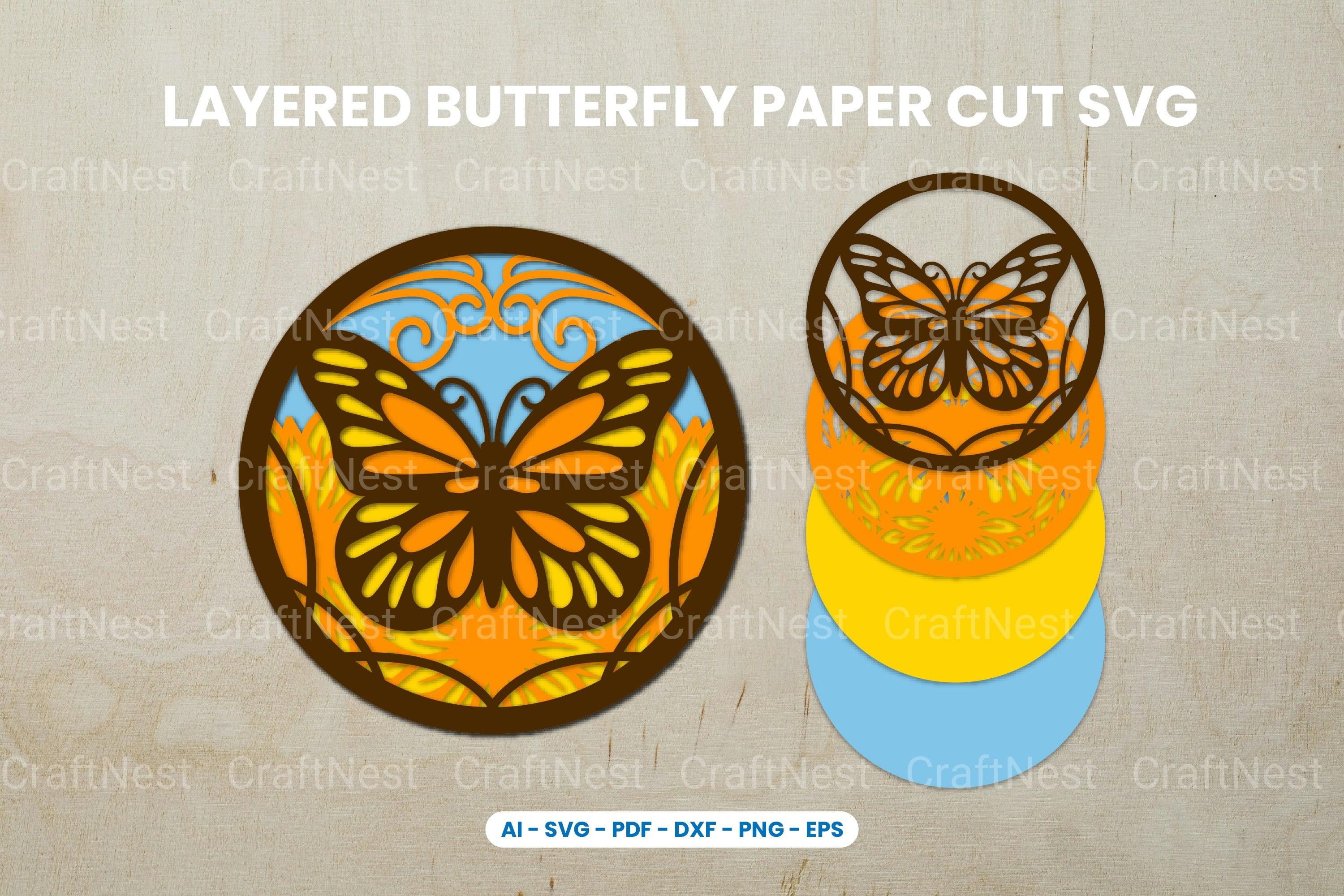 Layered Butterfly Paper Cut SVG Bundle - CraftNest - Digital Crafting and Art