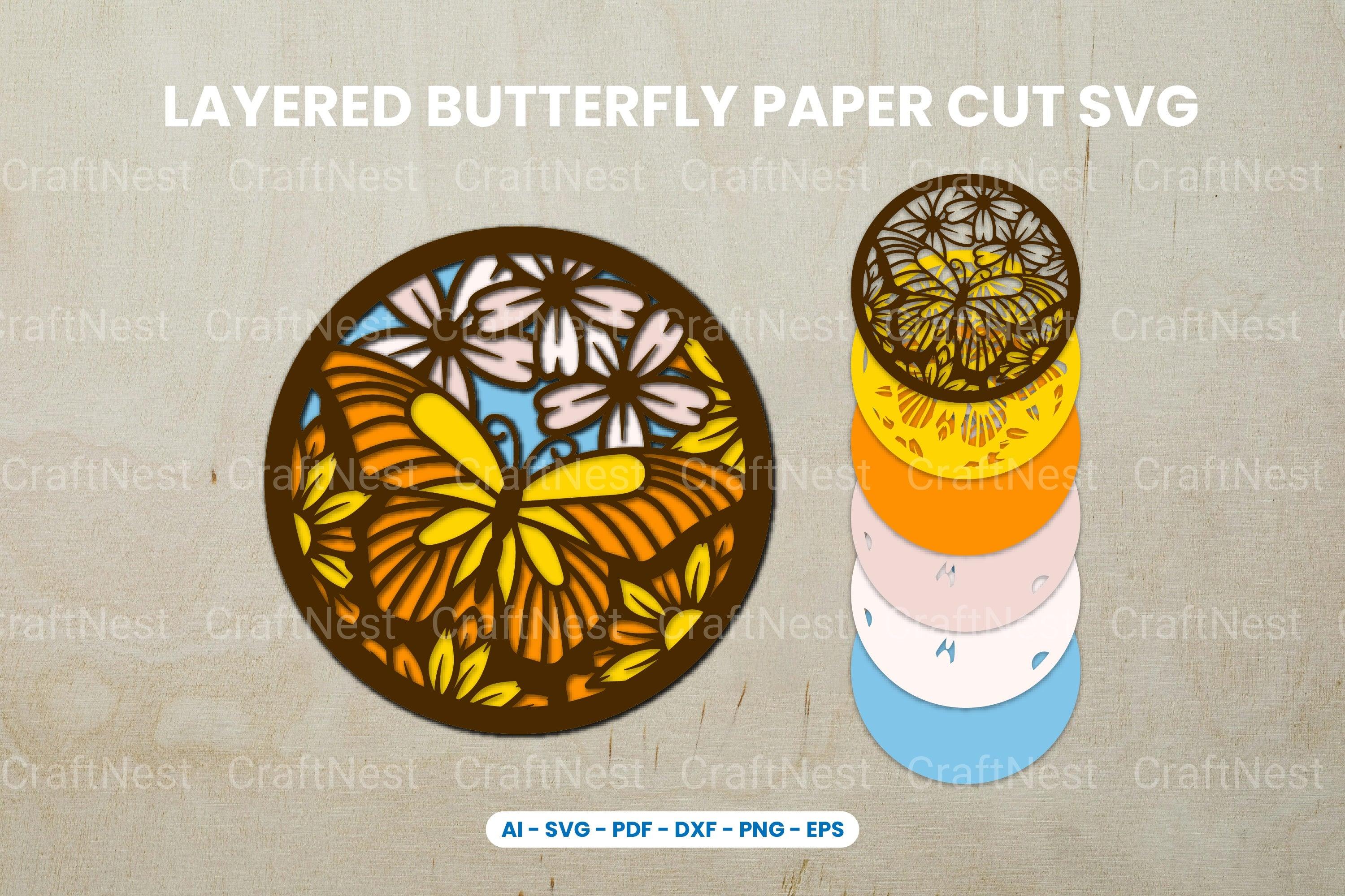 Layered Butterfly Paper Cut SVG Bundle - CraftNest - Digital Crafting and Art