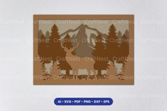Layered Deer Forest Laser Cut SVG Bundle - CraftNest - Digital Crafting and Art
