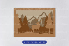 Layered Deer Forest Laser Cut SVG Bundle - CraftNest - Digital Crafting and Art