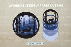 Layered Deer Paper Cut SVG Bundle - CraftNest - Digital Crafting and Art