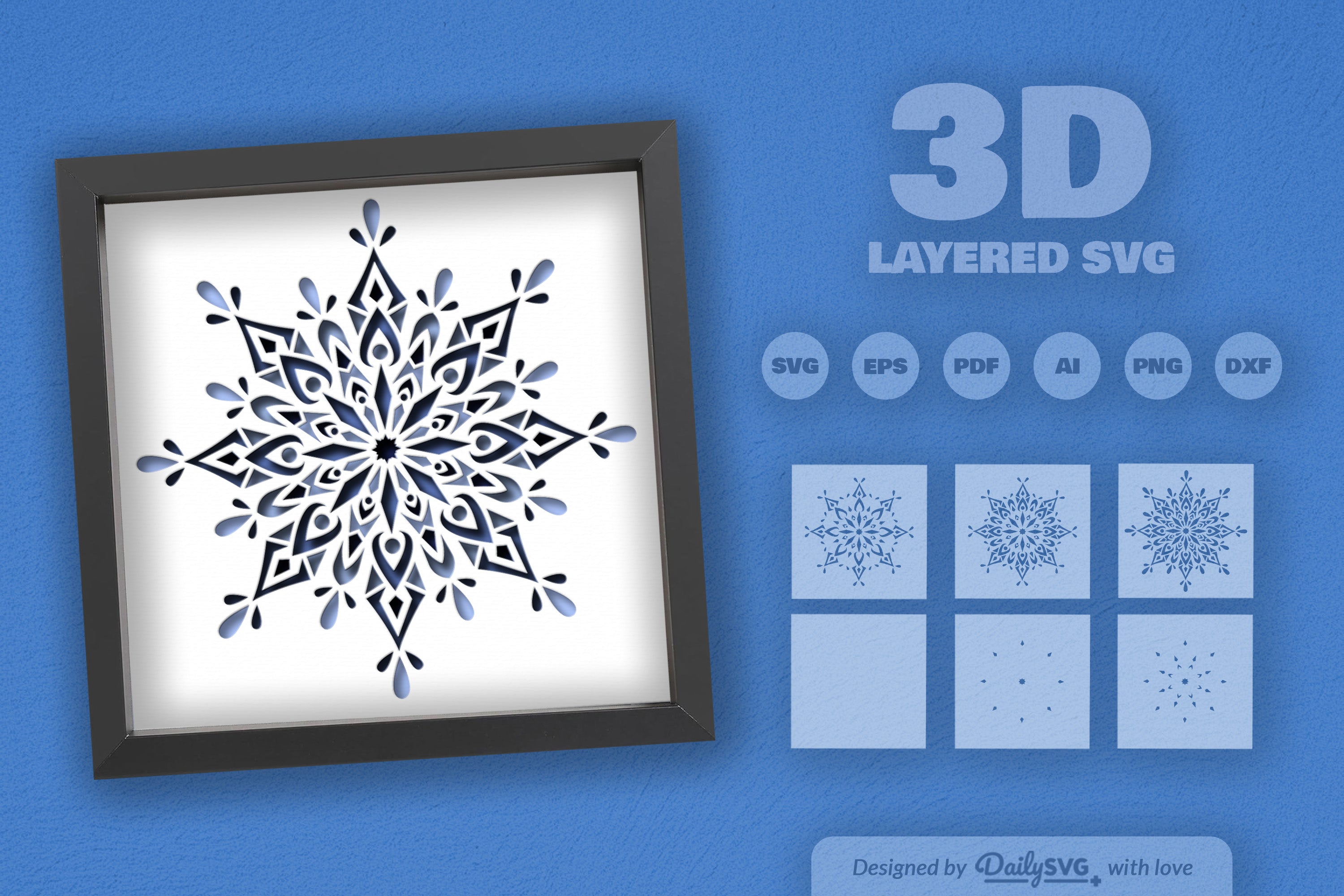 Winter Mandala Papercut SVG Bundle 2