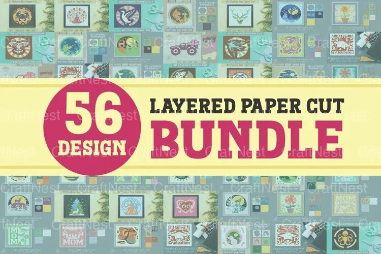 Layered Paper Cut Clipart Bundle - CraftNest - Digital Crafting and Art