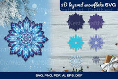 Layered Snowflake 3D Christmas Cut File Bundle - CraftNest - Digital Crafting and Art