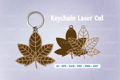 Leaf Keychain Laser Cut SVG Bundle - Clipart Bundle - CraftNest - Digital Crafting and Art