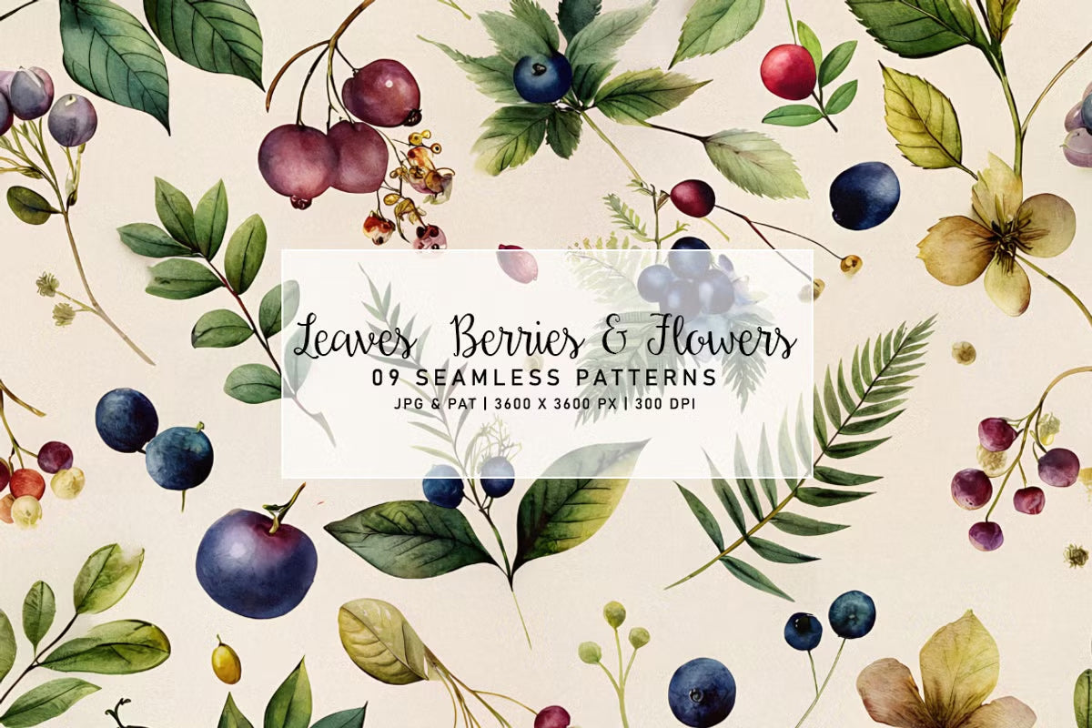 Leaves, Berries and Flowers - Tropical