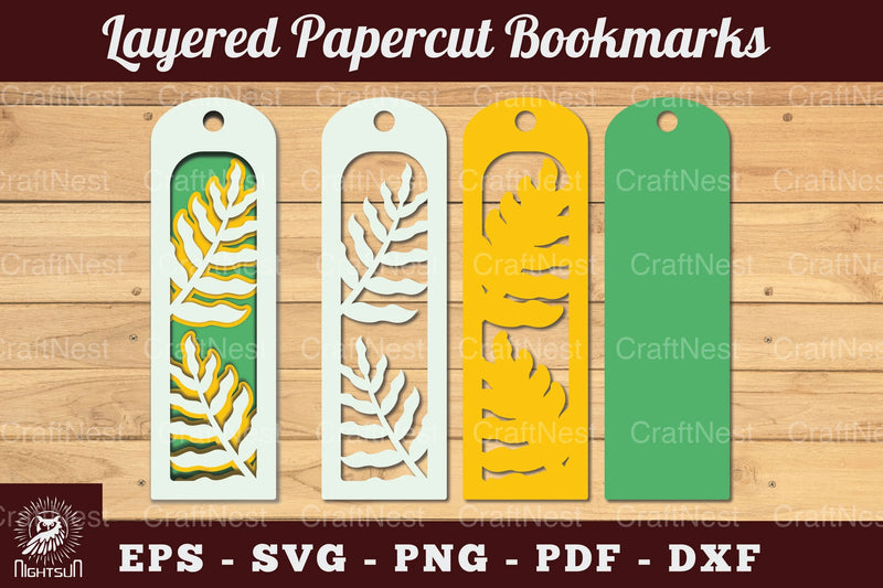 Leaves Bookmark SVG Bundle - CraftNest - Digital Crafting and Art