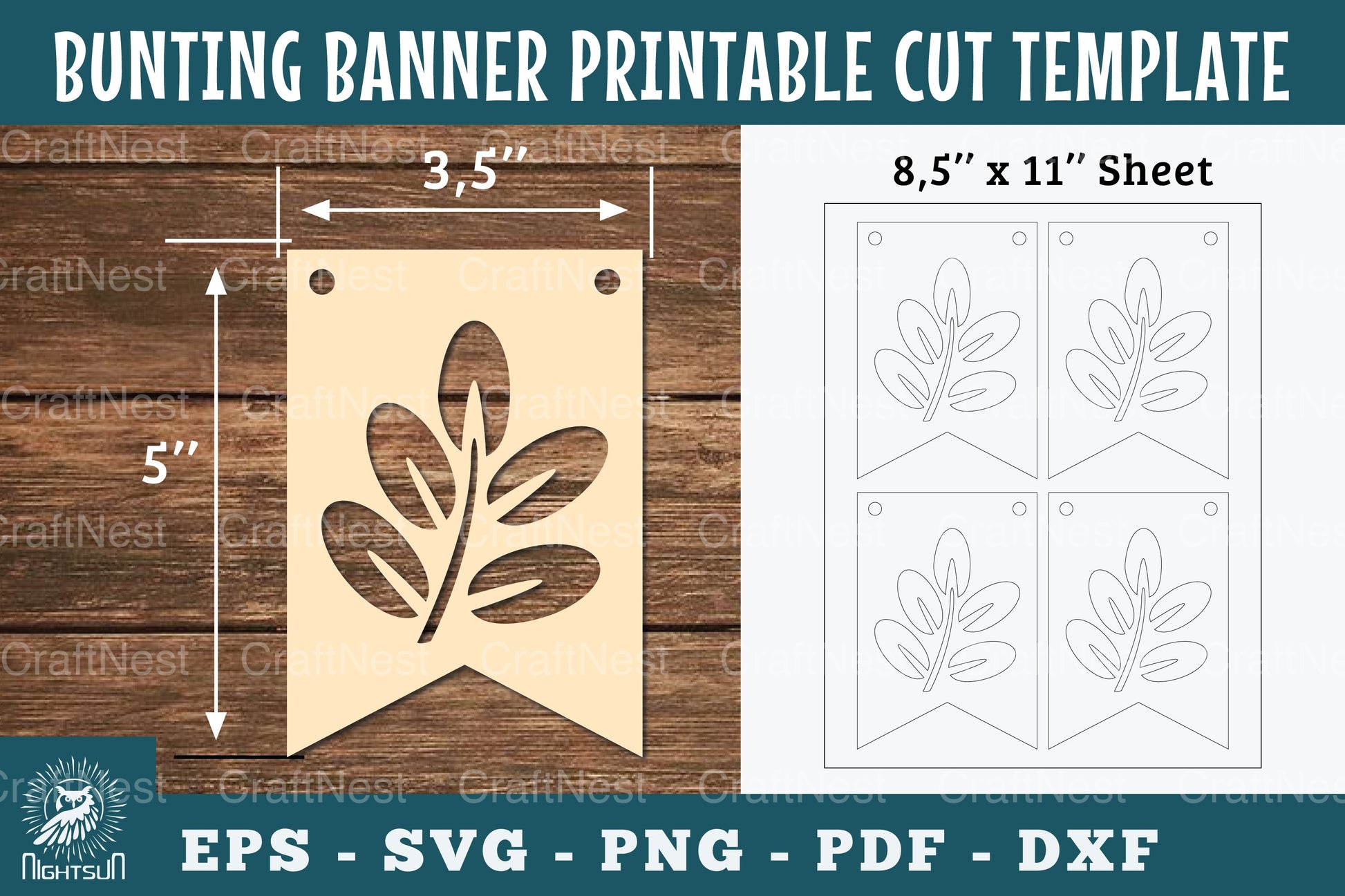Leaves Bunting Banner Printable Clipart Bundle - CraftNest - Digital Crafting and Art