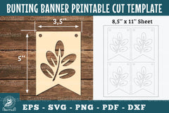Leaves Bunting Banner Printable Clipart Bundle - CraftNest - Digital Crafting and Art