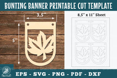 Leaves Bunting Banner Printable Clipart Bundle - CraftNest - Digital Crafting and Art