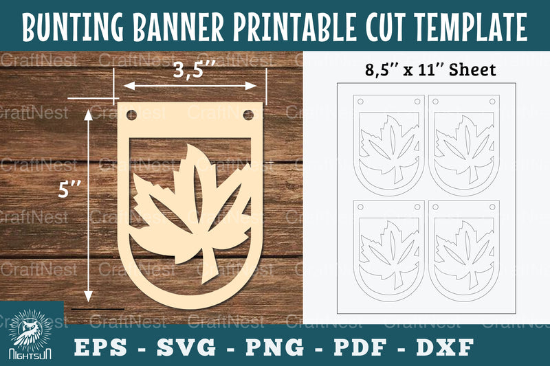 Leaves Bunting Banner Printable Clipart Bundle - CraftNest - Digital Crafting and Art