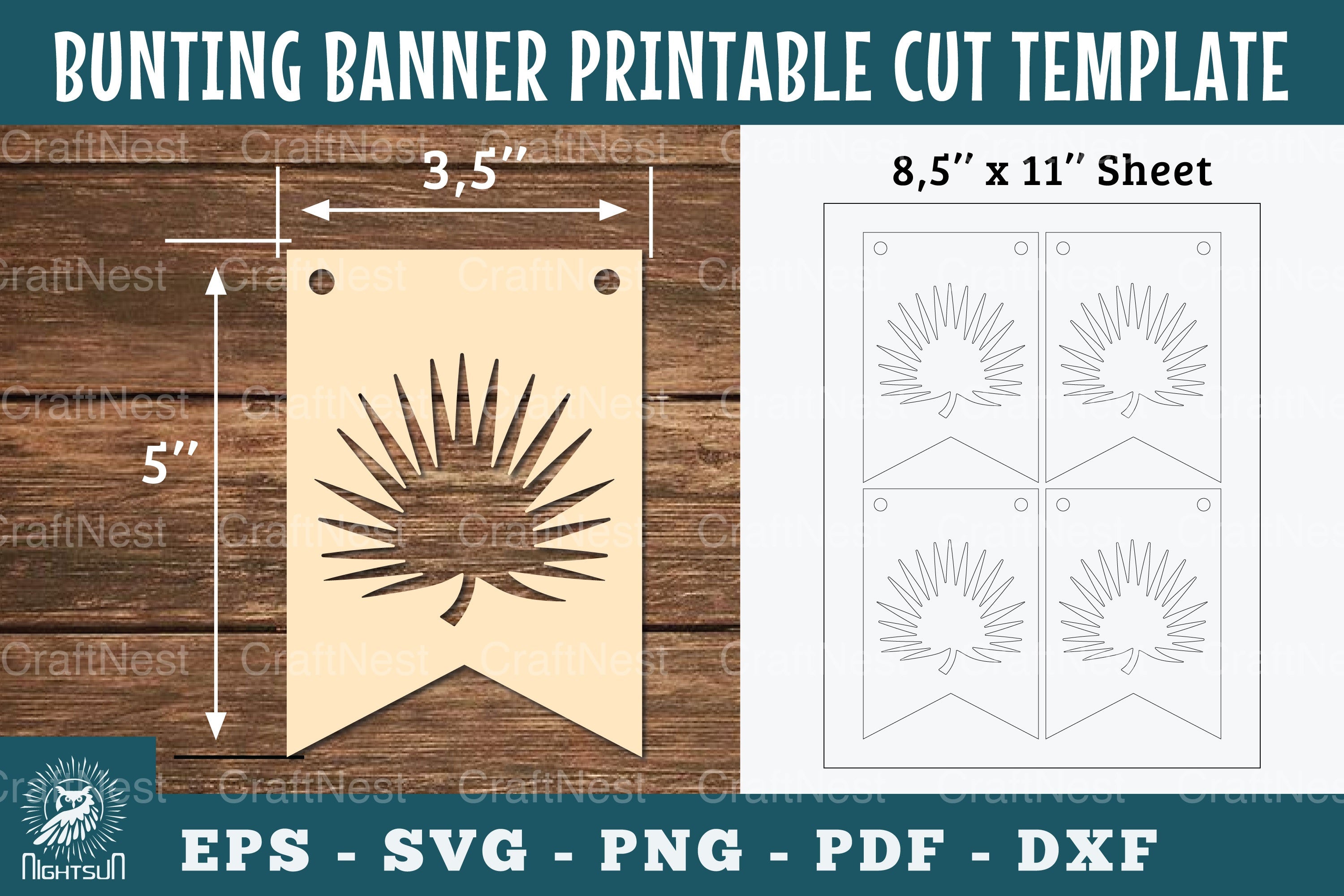 Leaves Bunting Banner Printable Clipart Bundle - CraftNest - Digital Crafting and Art