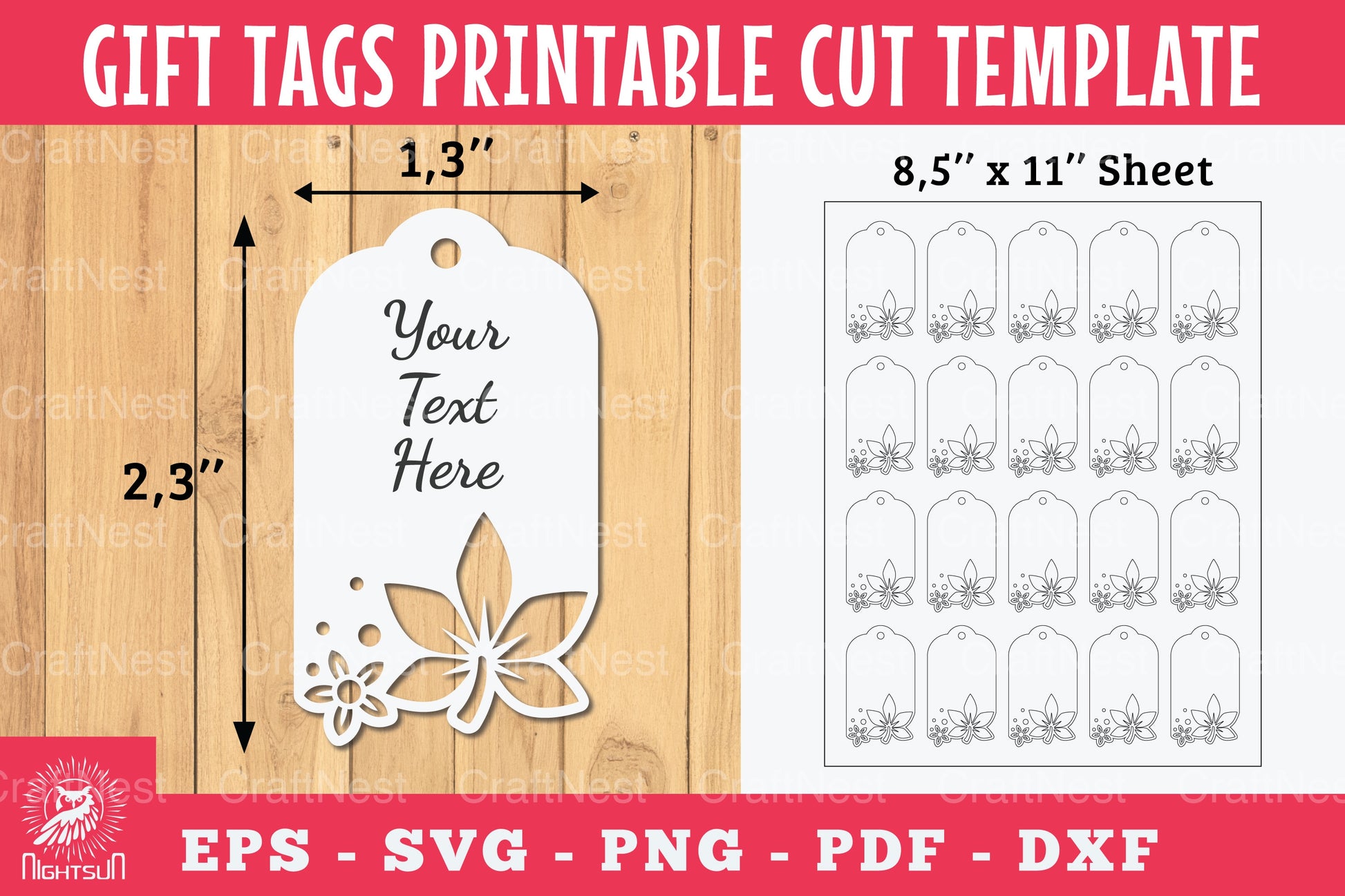 Printable Leaves Gift Tags Bundle - CraftNest - Digital Crafting and Art