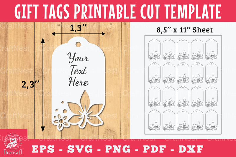 Printable Leaves Gift Tags Bundle - CraftNest - Digital Crafting and Art