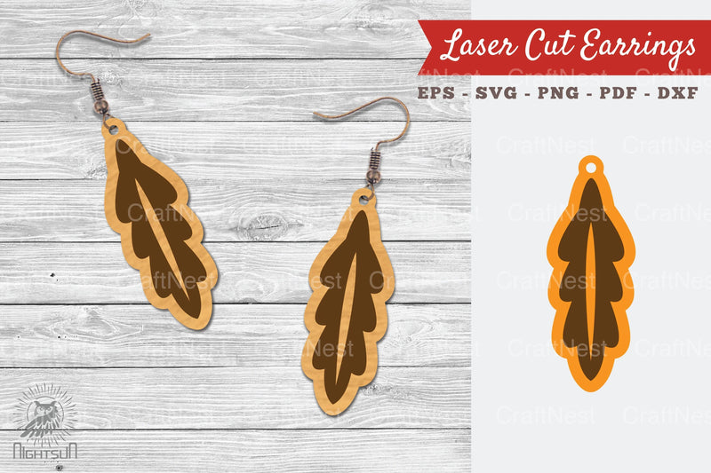 Leaves Laser Cut Earrings SVG Bundle - CraftNest - Digital Crafting and Art