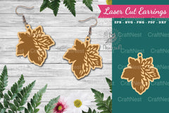 Laser Cut Leaves Earrings SVG Bundle - CraftNest - Digital Crafting and Art