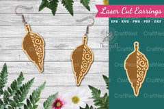 Leaves Laser Cut Earrings SVG Bundle - CraftNest - Digital Crafting and Art