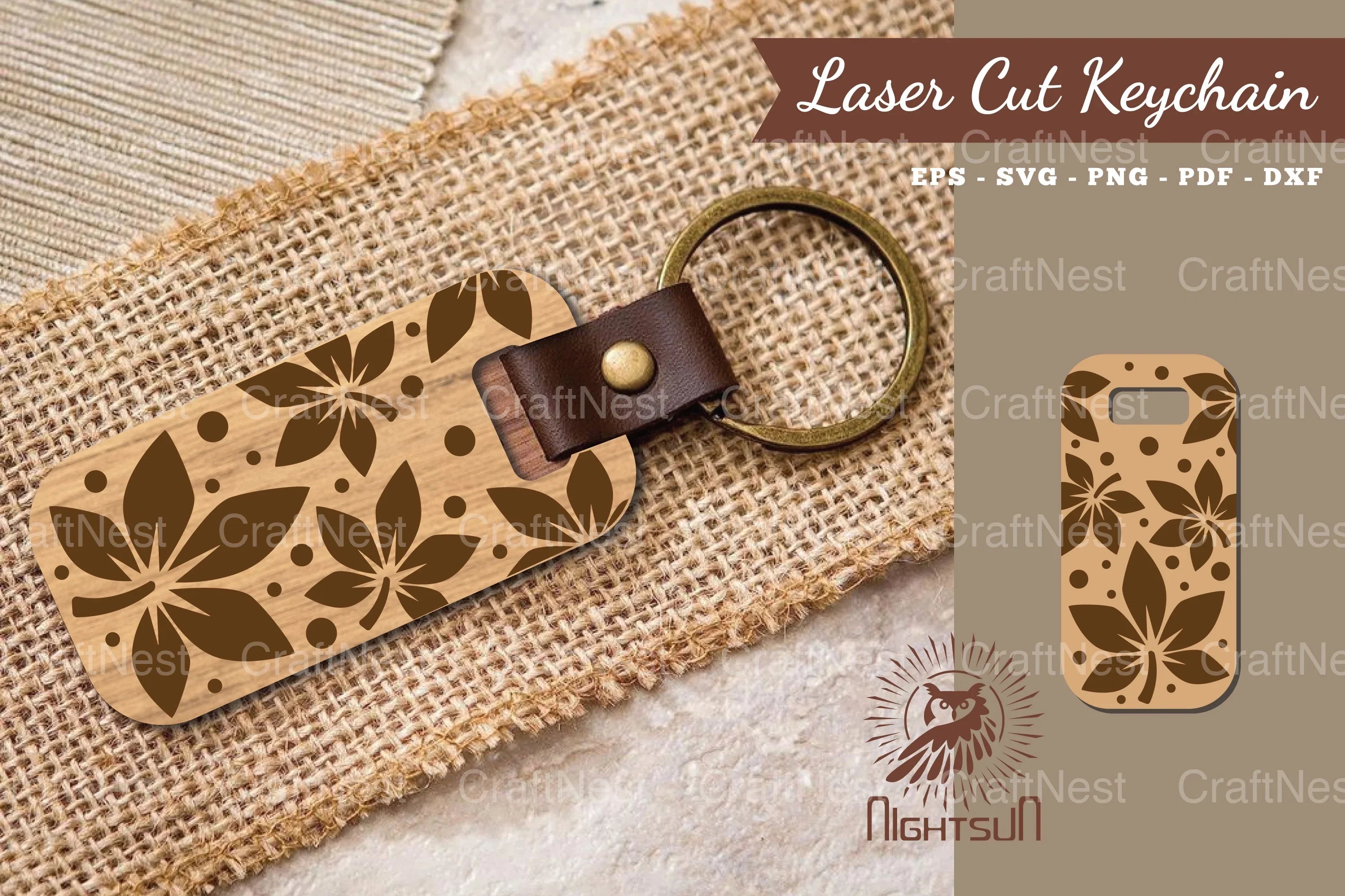Leaves Laser Cut Keychain Design Bundle - CraftNest - Digital Crafting and Art