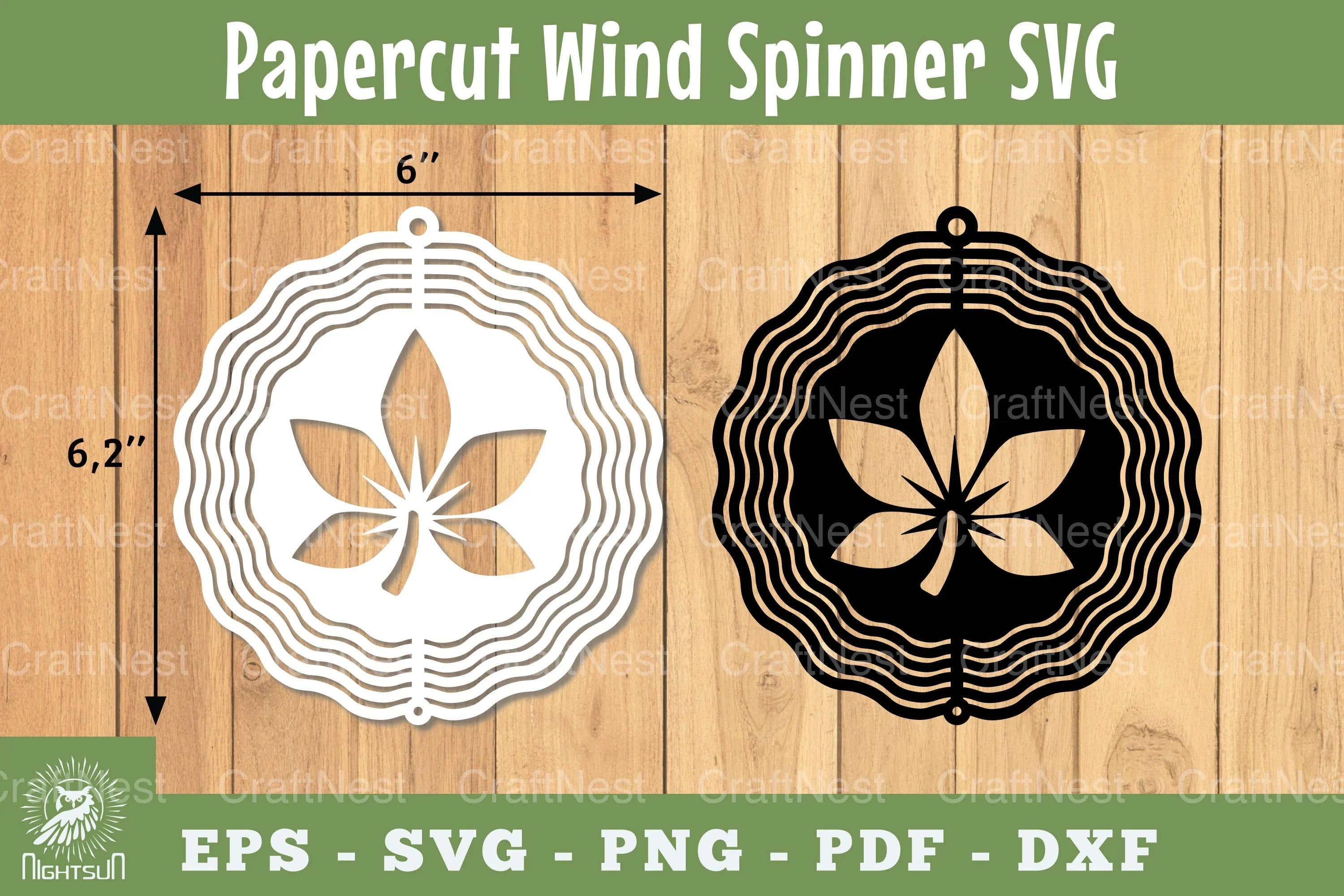 Leaves Papercut Wind Spinner SVG Bundle - CraftNest - Digital Crafting and Art