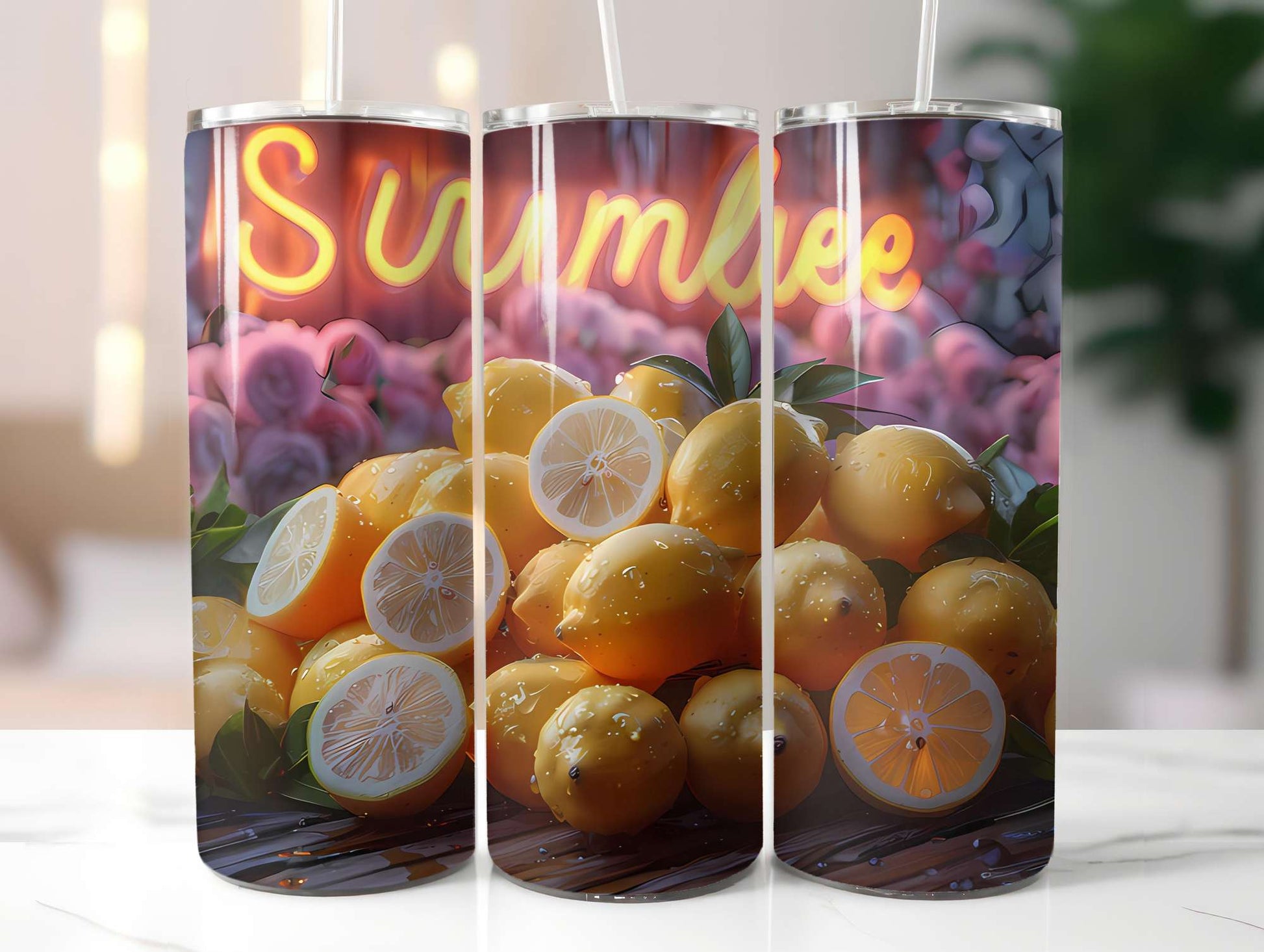 Lemon Summer 2 Tumbler Wrap - CraftNest - Digital Crafting and Art