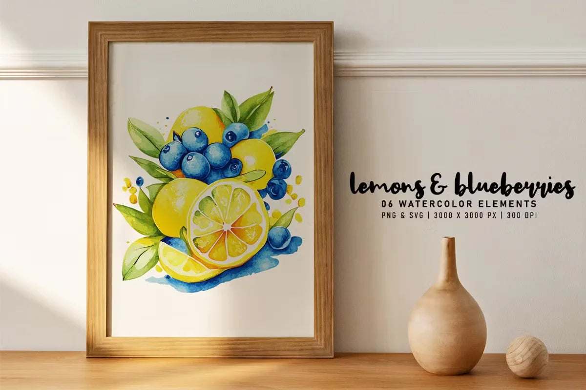 Lemons and Blueberries - CraftNest - Digital Crafting and Art