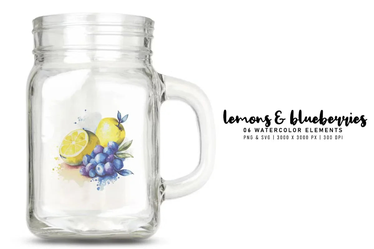 Lemons and Blueberries - CraftNest - Digital Crafting and Art