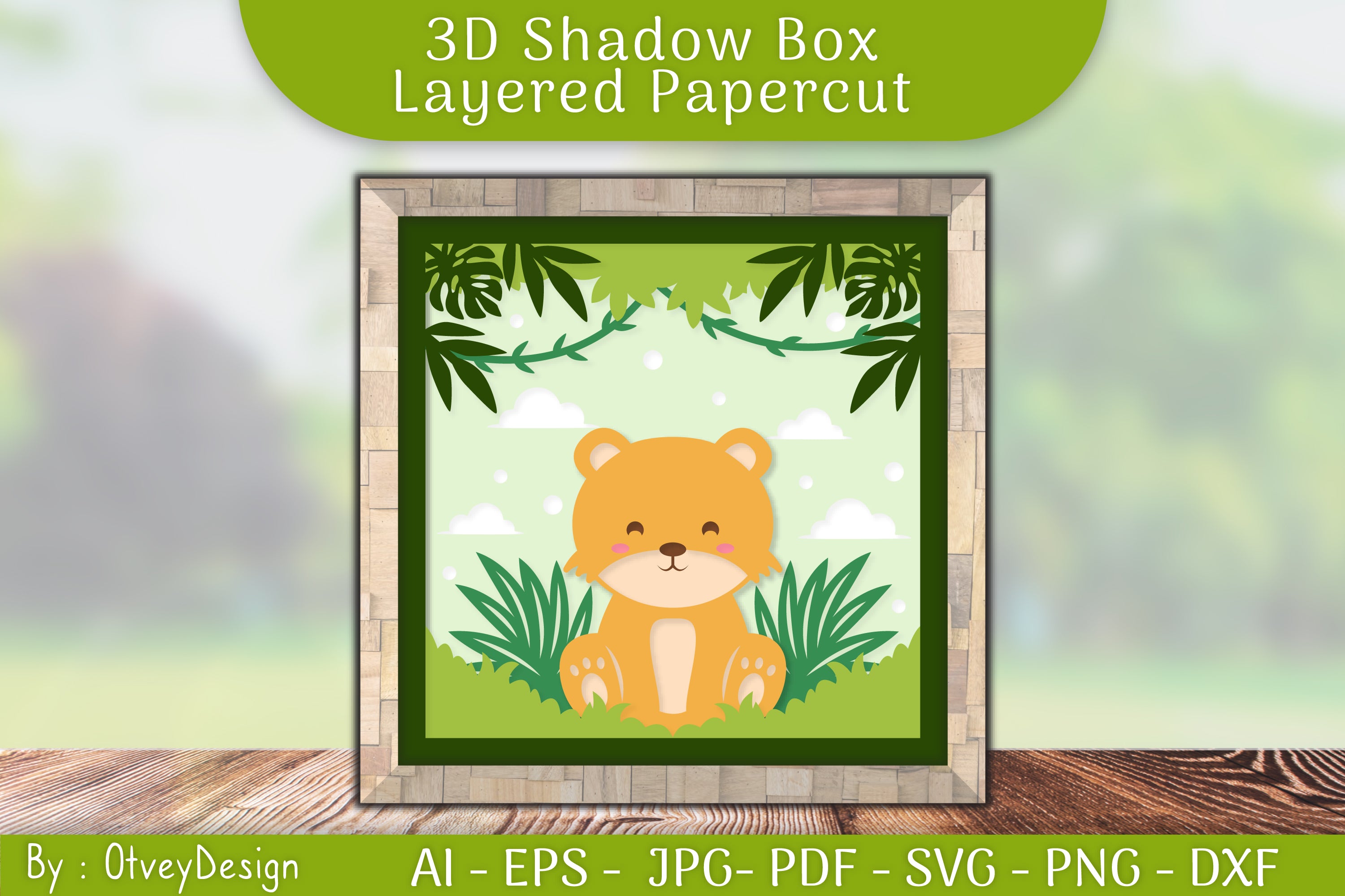 Leopard Animals Shadow Box Layered Papercut SVG Bundle