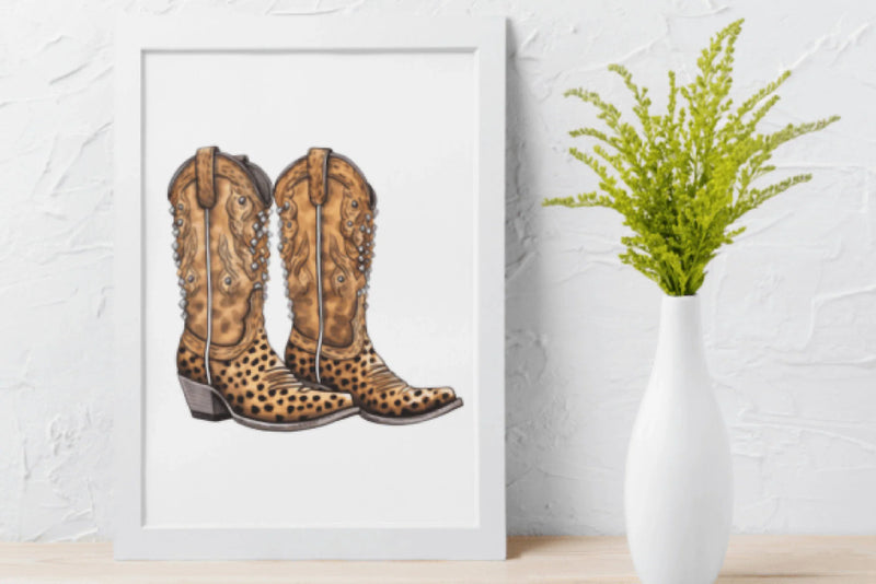 Leopard Cowgirl Boots Clipart Bundle - CraftNest - Digital Crafting and Art