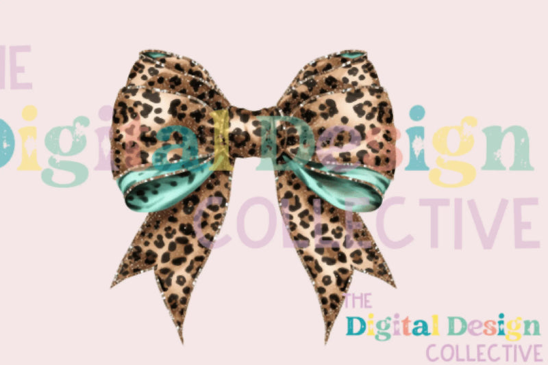 Leopard Turquoise Western Coquette Bow Clipart Bundle - CraftNest - Digital Crafting and Art