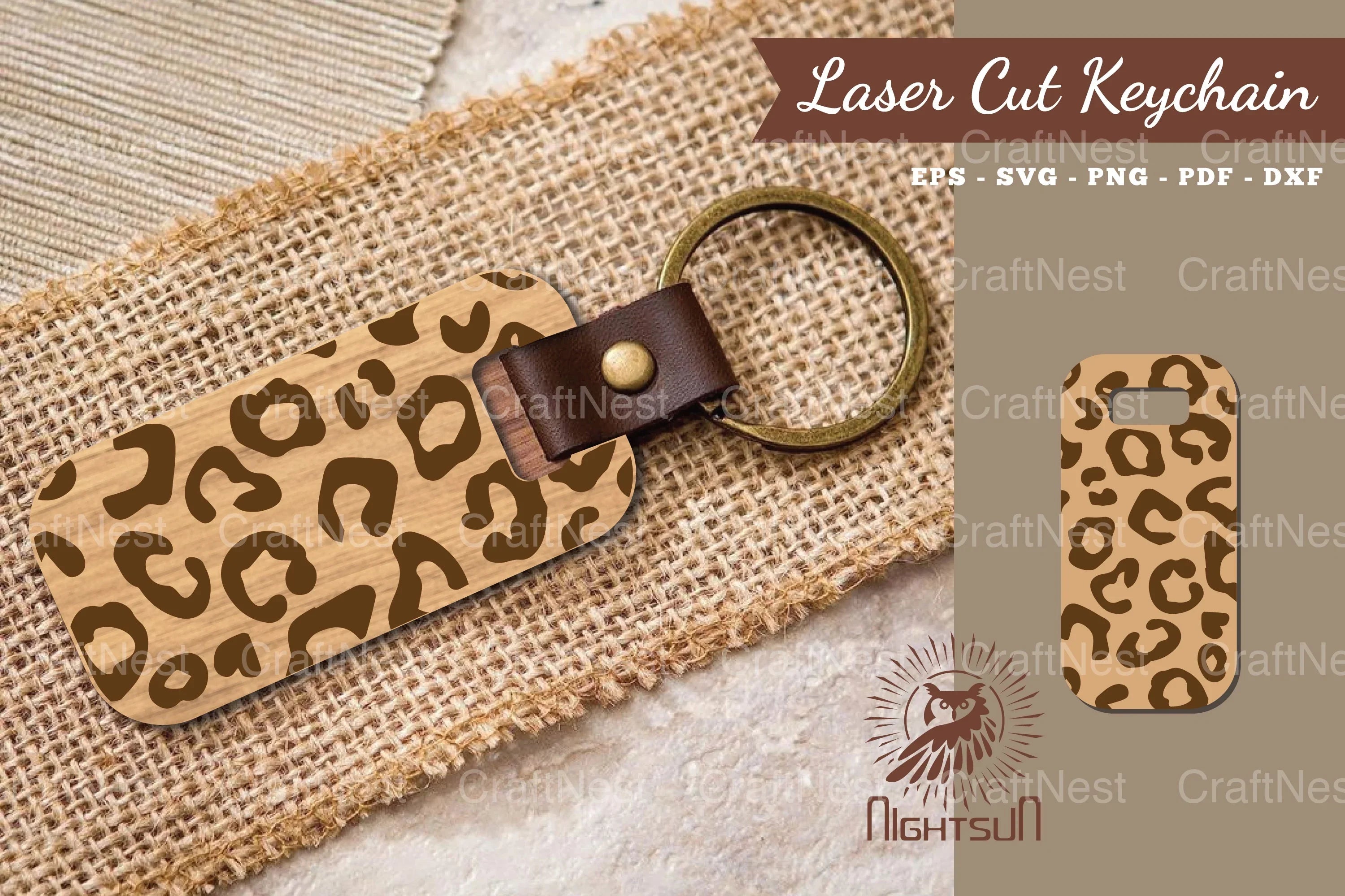Leopard Pattern Laser Cut Keychain Design Bundle - CraftNest - Digital Crafting and Art