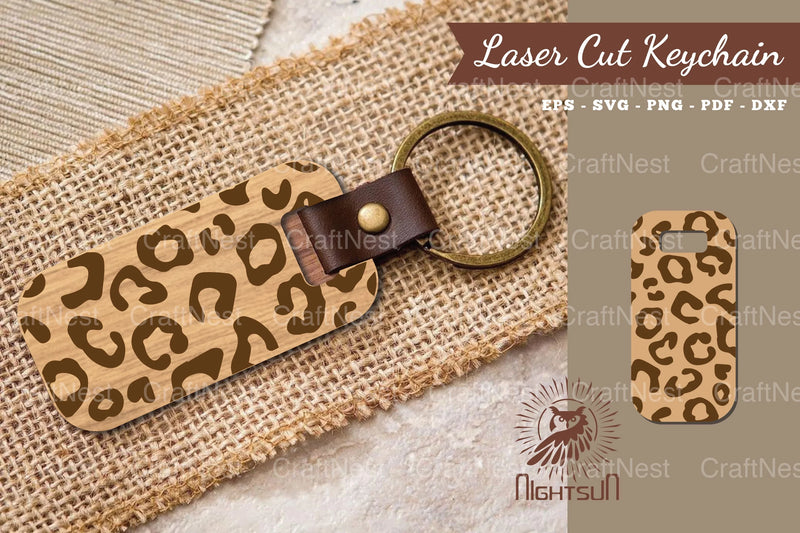 Leopard Pattern Laser Cut Keychain Design Bundle - CraftNest - Digital Crafting and Art