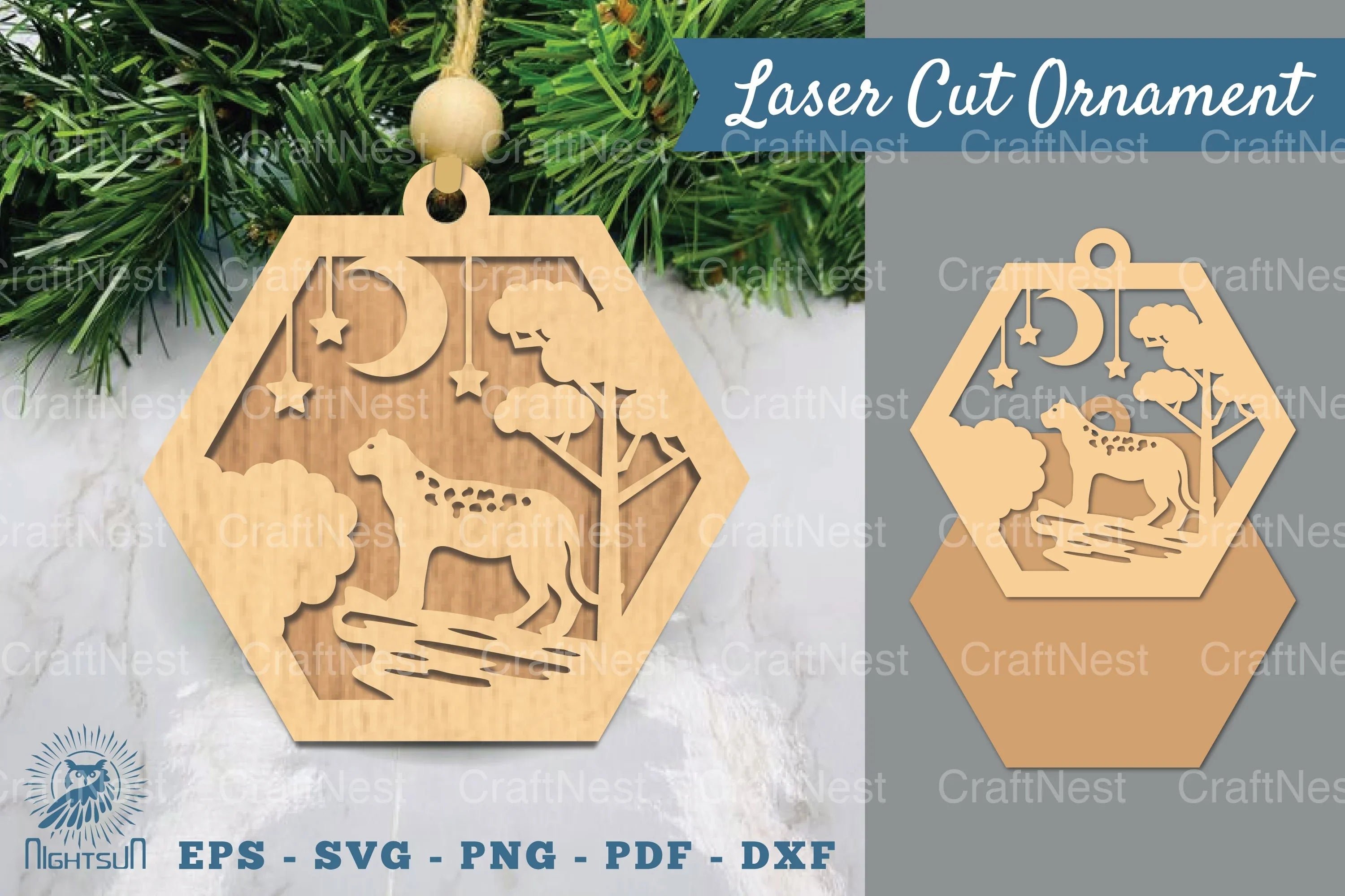 Leopard in Forest Laser Cut Ornament Clipart Bundle - CraftNest - Digital Crafting and Art