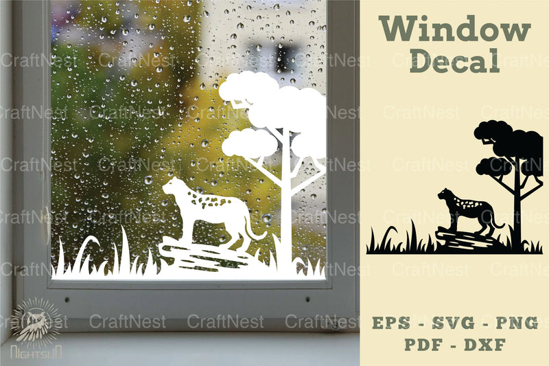 Leopard in Forest Window Decal Clipart Bundle - CraftNest - Digital Crafting and Art