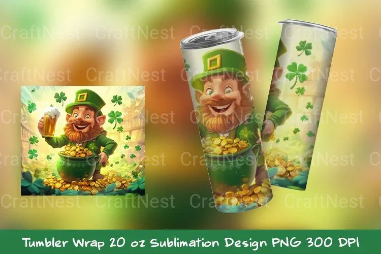 Leprechaun Gold Tumbler Wrap - CraftNest - Digital Crafting and Art