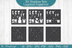 Let it Snow 3D Shadow Box Layered Papercut SVG Bundle - CraftNest - Digital Crafting and Art