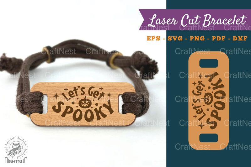 Let's Get Spooky Laser Cut Bracelet SVG Design Bundle - CraftNest - Digital Crafting and Art