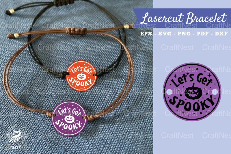 Let's Get Spooky Laser Cut Bracelet SVG Design Bundle - CraftNest - Digital Crafting and Art