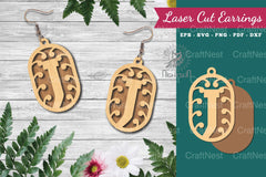 Letter J Laser Cut Earrings Design Bundle - CraftNest - Digital Crafting and Art