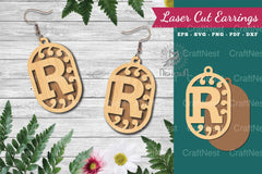 Letter R Laser Cut Earrings Design Bundle - CraftNest - Digital Crafting and Art