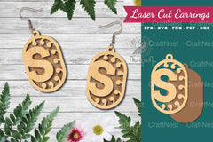 Letter S Laser Cut Earrings - Jewelry Design - CraftNest - Digital Crafting and Art