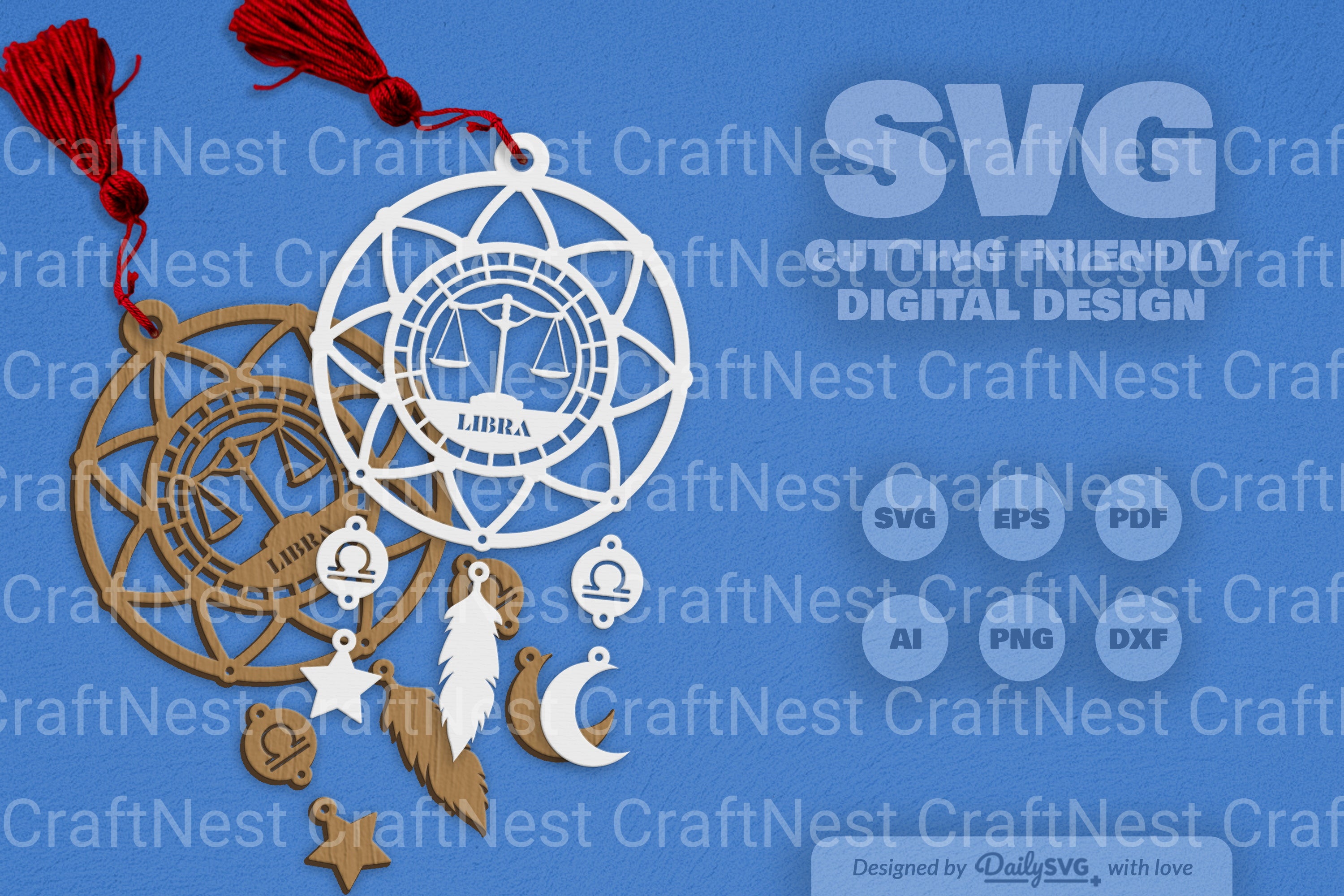 Libra Dream Catcher Laser Cut Clipart Set