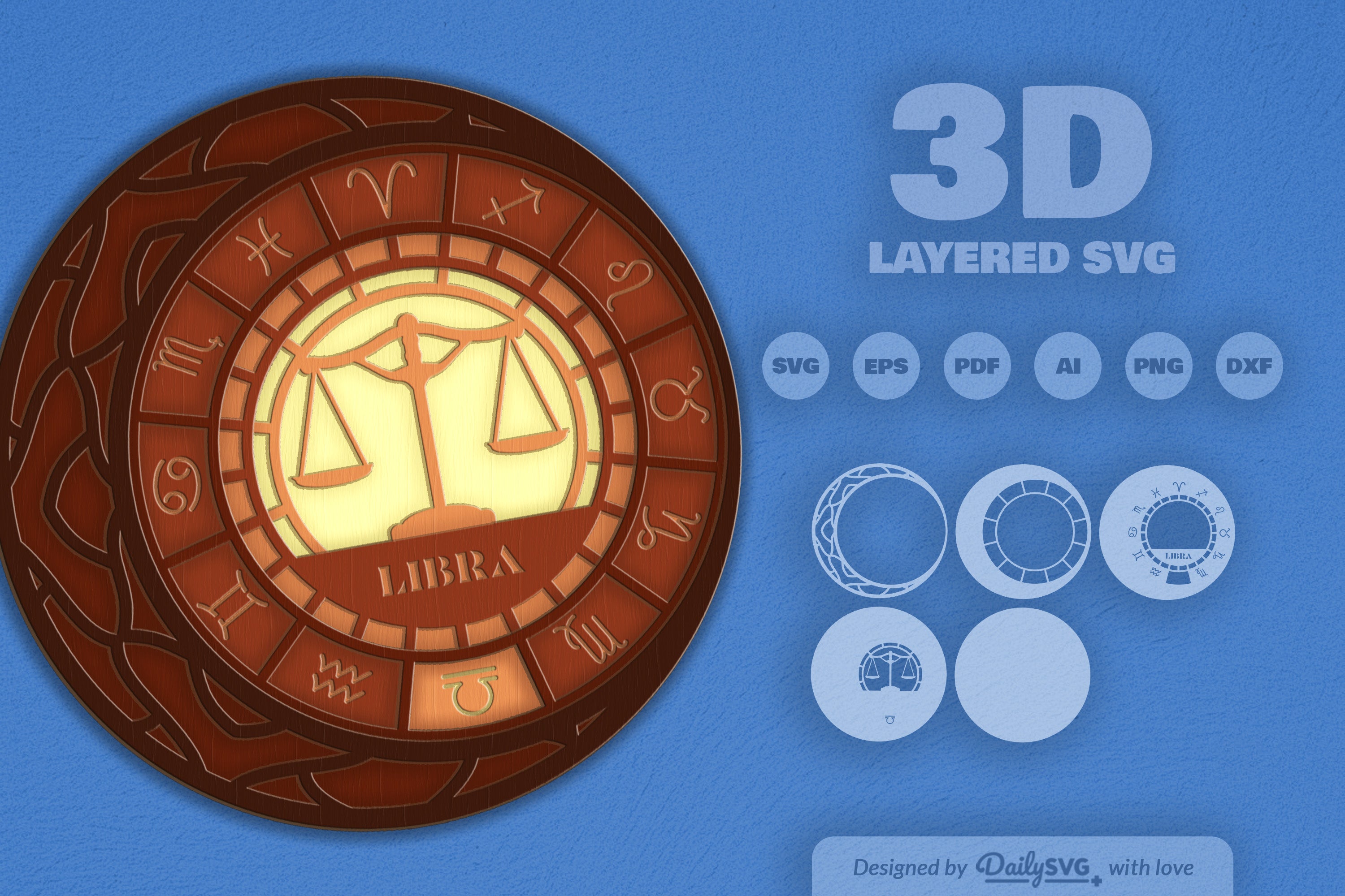 Libra Zodiac Laser Cut SVG Bundle