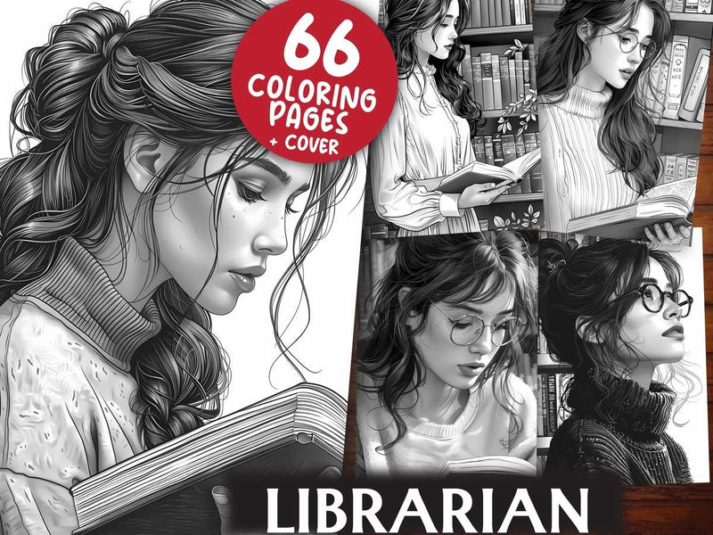 Librarian Coloring Books - CraftNest - Digital Crafting and Art